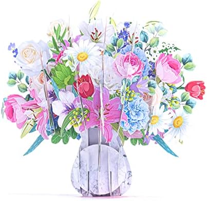 Mixed Flowers Bouquet Pop Up Card, Floral 3d Pop Up Greeting Card, Handcrafted 3D Pop Card, Mother's Day Pop Up Card, Thank You Card, Birthday Card, Anniversary Card for Wife