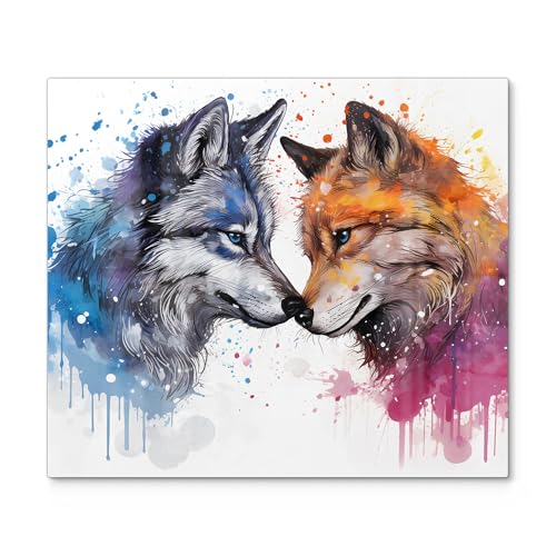 DEQORI Herdabdeckplatte Glas | einteilig 60x52 cm | Motiv Symmetrie der Wildnis | Ceranfeld Abdeckplatte für Küche | Herd-Abdeckung universal | Glasplatte & Schneidebrett für Kochplatten