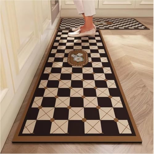 Image of YAGVIZ Kitchen Mats, Waterproof Memory Foam Kitchen Rugs, Standing Desk Mat Floor Mats, Comfort Runner Rug Carpets for Kitchen Floor, Sink | Standing Desk Mat, Comfort Runner Rug, For Kitchen Floor & Sink