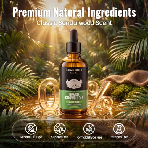 Image of ISNER MILE Beard Oil for Men Hydrating & Moisturizing, Cedarwood, 3.5 fl Oz