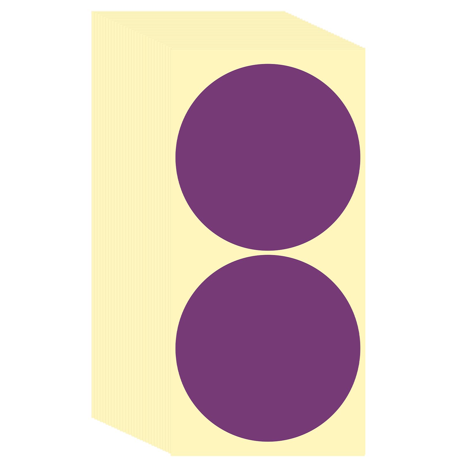 PATIKIL 60 Pcs Colored Dot Stickers Labels, 4 Inch Circle Price Stickers Self Adhesive Circle Tags Coding Labels for Office Business Yard Sale Garage Sale Home Decor, Purple