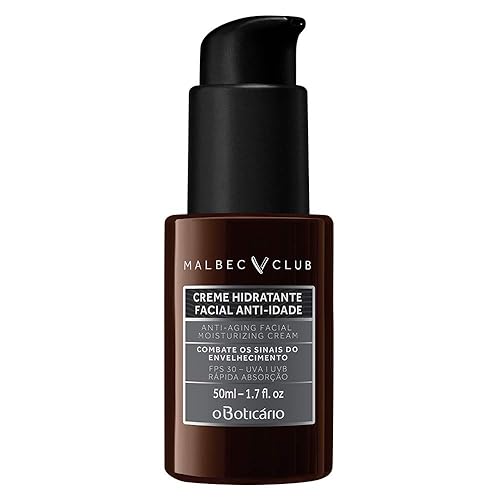Boticario - Linha Malbec (Club) - Crema Hidratante Facial Anti-Idade 50 Ml - (Boticario - Colección Malbec (Club) - Crema Facial Antienvejecimiento