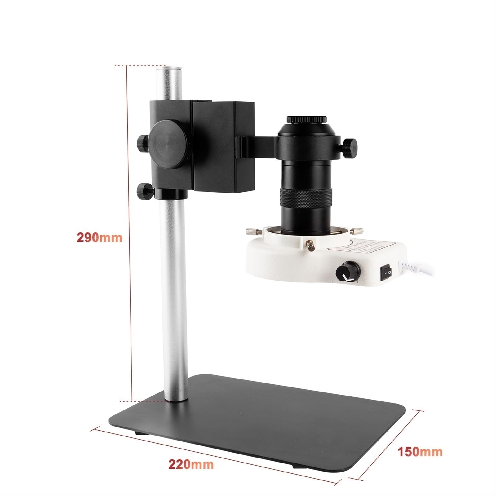 Microscopio Digitale da 13 MP per Elettronica, Ingrandimento 130X, Obiettivo con Attacco C, Compatibile con Hdmi, Vga, Videocamera per Microscopio Digitale Industriale, S,Set A