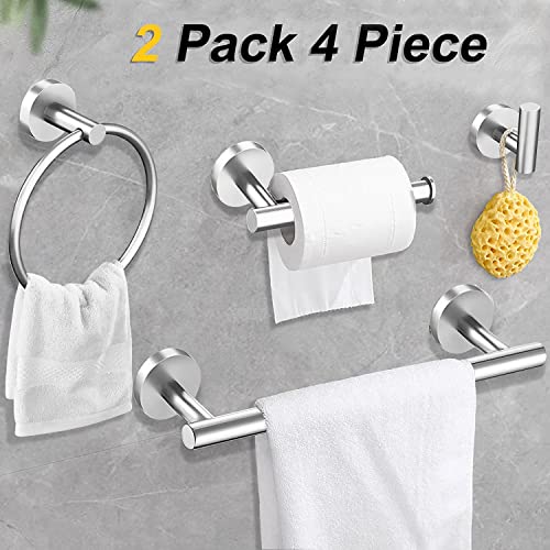 Cilee 8 Piece Brushed Nickel Bathroom Hardware Set, 24inch Bathroom Towel bar+Towel Ring+Toilet Paper Holder+ Robe Towel Hook, SUS304 Stainless Steel Bathroom Accessory Set - Image 9