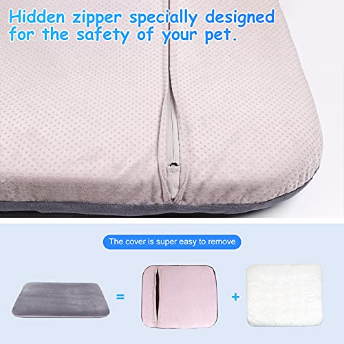 Image of Magic Dog Super Soft Extra Large Dog Bed, 47 Inches Jumbo Orthopedic Foam Pet Beds with Anti Slip Bottom, Dog Sleeping Mattress with Removable and Washable Cover, Lilac Grey