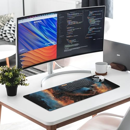 Tapis de souris grand taille antidérapante tapis écriture bureau motif loup