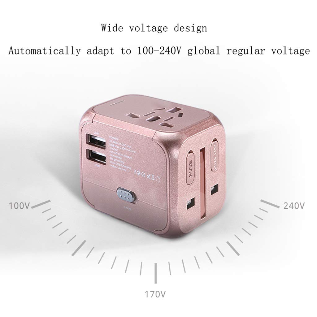 Socket de conversión de Carga Internacional de Viaje portátil, Adaptador Universal Mundial, convertidor de Socket Universal (Color : Black)