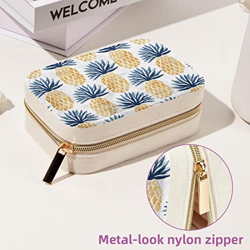 Écrin à bijoux de voyage velours haut de gamme ananas jaune - 7
