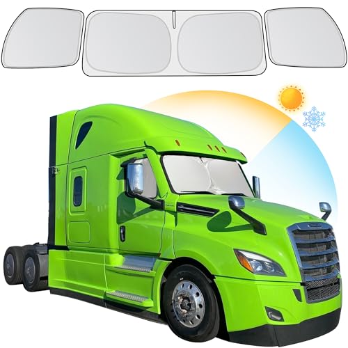 (Upgrade) Semi-Truck Sun Shade for Windshield Fit 2018-2024 Freightliner Cascadia, 300T Sunshade...