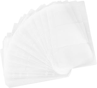 JEWEDECO 20 Folhas Pastas Bolsas Para Fichário De Cartão Para Organizar Bolsos De Fichário Saco De Recarga Pasta De Plástico Bolsas Reutilizáveis Bolsas De Fichário Saco De Fichário