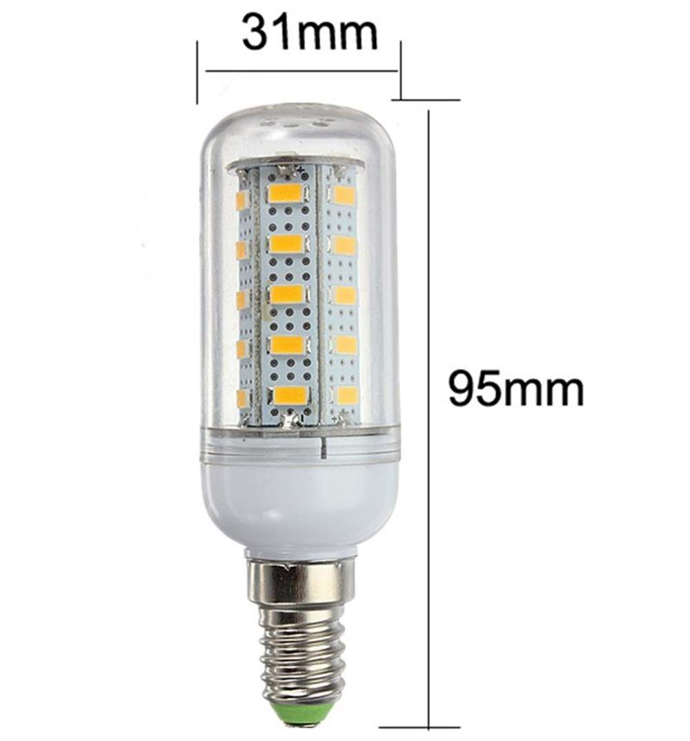 E14 LED lampadina di mais 12 V 24V 6W lampadina a led lampadina media edison a vite a candela lampadina non dimmerabile lampadina di candelabri, 5-pack LLPYLED (Color : Warm white)