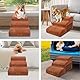 Zvonema Hundetreppe, Hundetreppe 40 cm Hoch,wasserdichte Hunde Treppe für Sofa, rutschfeste Tragbar Katzentreppe 3 Stufen, Hunderampe Boxspringbett, Haustiertreppe mit Waschbar Abnehmbar Plüschbezug