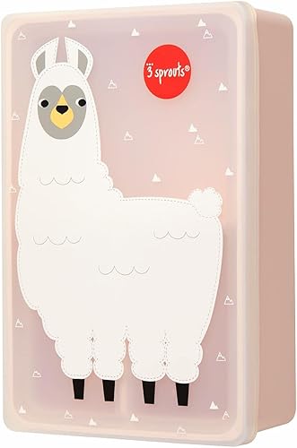 3 Sprouts Lonchera Bento de silicona de grado platino para niños, a prueba de fugas, para guardería, con múltiples compartimentos, apta para