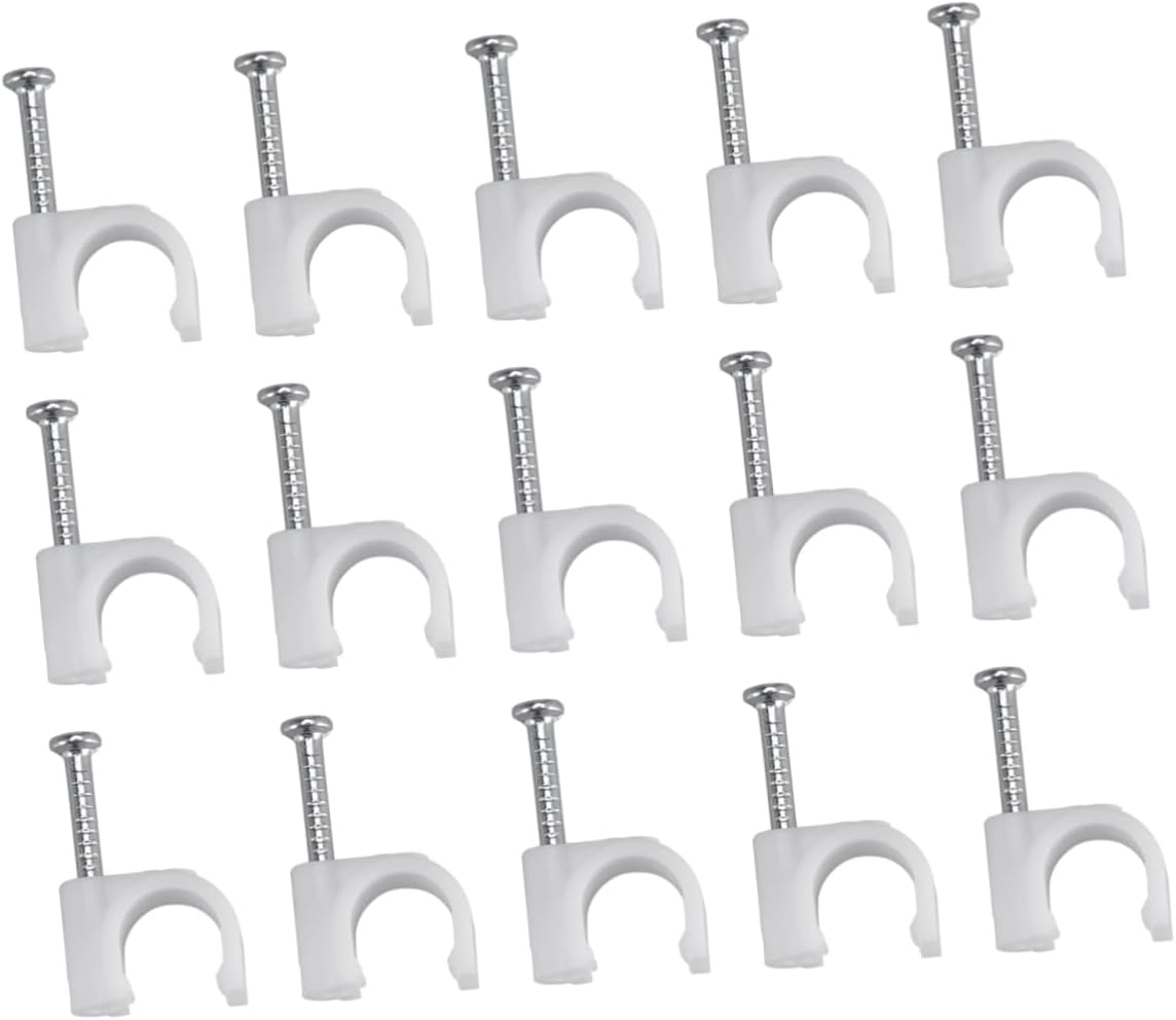 400 Pcs Reusable Wire Clamps Cord Ties for Electrical Cords Ties for Cords Round Cable Clips Coaxial Nail Clamps Material