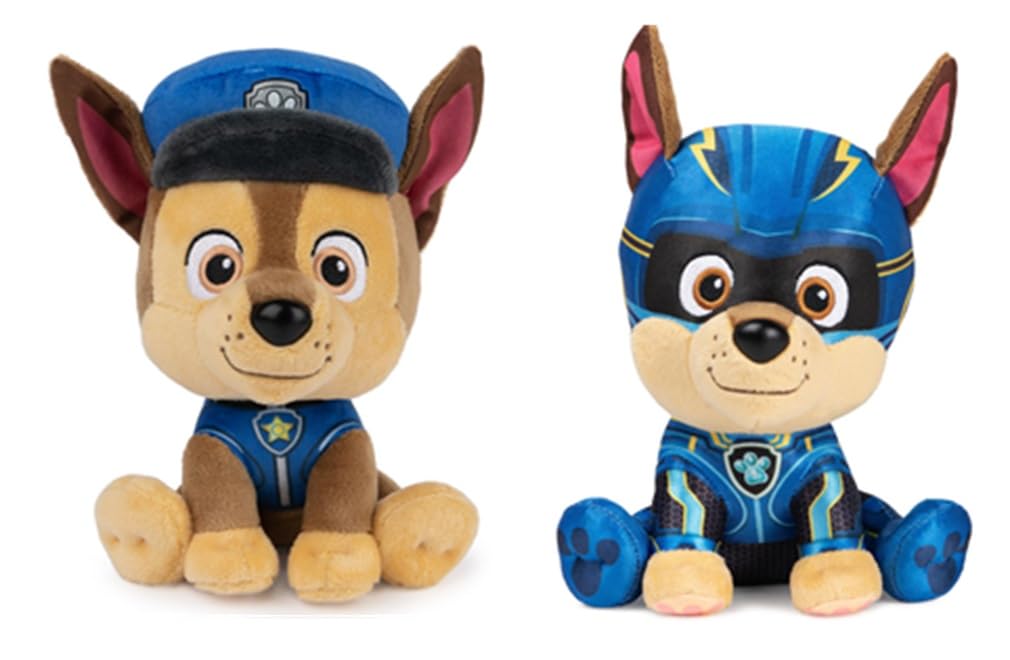 Donna's Home Emporium SpnMaster Bundle of 2 Patrol Pups 6" Plush Stuffed Animals for Chase Fan, Chase and Mighty Movie Chase