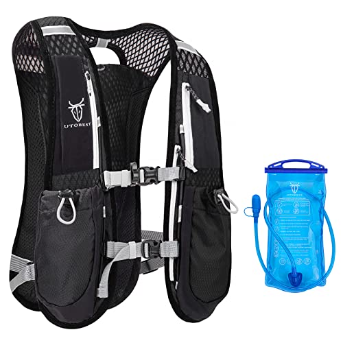 Chaleco De Hidratación Utobest Para Running - Ligero, Reflectante, 5L, Con Bolsillos Y Soporte Para Teléfono