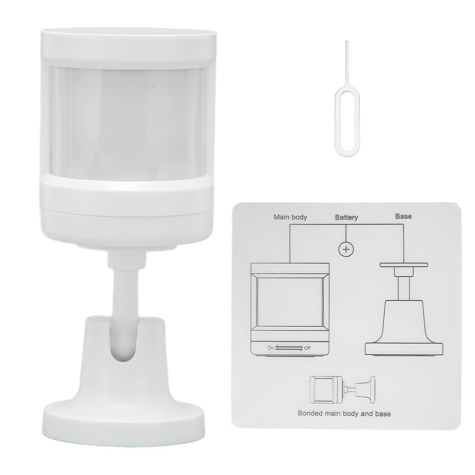 Alerta de Sensor de Movimiento por Infrarrojos Detector de Alarma con Sensor de Movimiento Monitor de Seguridad para el hogar para Uso Diario, ABS, como se Muestra en