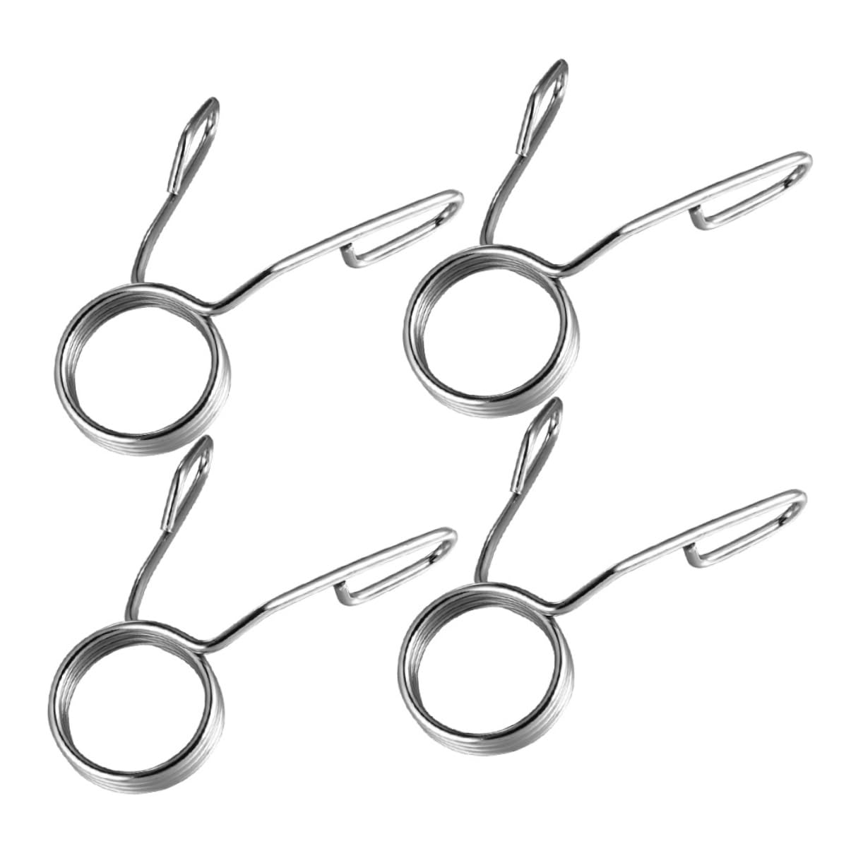 BESPORTBLE 4Pcs Stainless Steel Spring Lock Collars for Weightlifting Quick Release Barbell Clips Professional Barbell Clamps for Gym Equipment