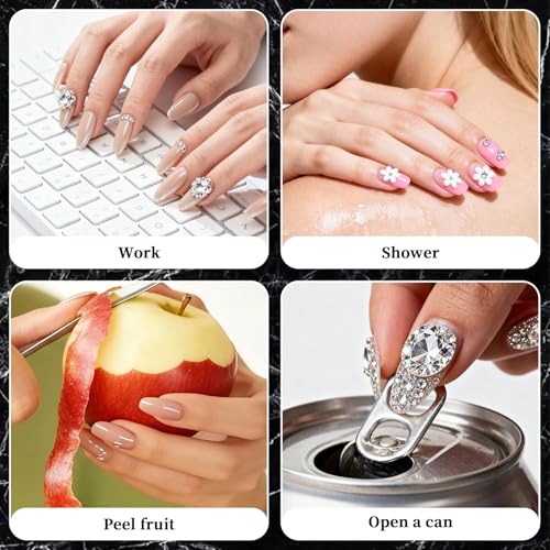 Image of COSTICA Nail Adhesive Tabs, Clear Ultra-Thin Double-Sided Press on Nail Stickers, 12 Sizes Waterproof, 20 Sheets with 3 Orange Sticks and Mini Filler (480 Pcs)