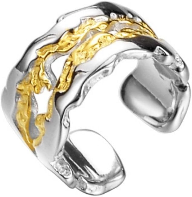 Chunky Ear Cuff, Irregular Texture Ear Cuff non piercing, Sterling Silver Ear Cuff for Hypoallergenic for Women