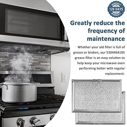 5304464105 5304478913 Microwave Oven Grease Filter Compatible With Frigidaire Microwave Aluminum Mesh Pad 5-1/16 X 7-5/8 X 1/8 Inches (2-Pack) #TOP5