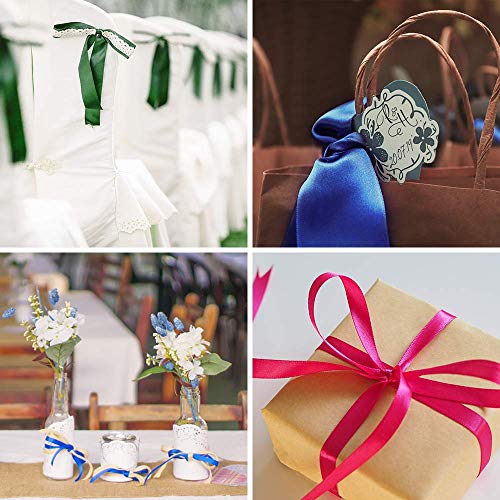 Image of Double Face Satin Ribbon 1 inch X 25 Yards Polyester Navy Blue Ribbon for Gift Wrapping Very Suitable for Weddings Party Hair Bow Invitation Decorations and More
