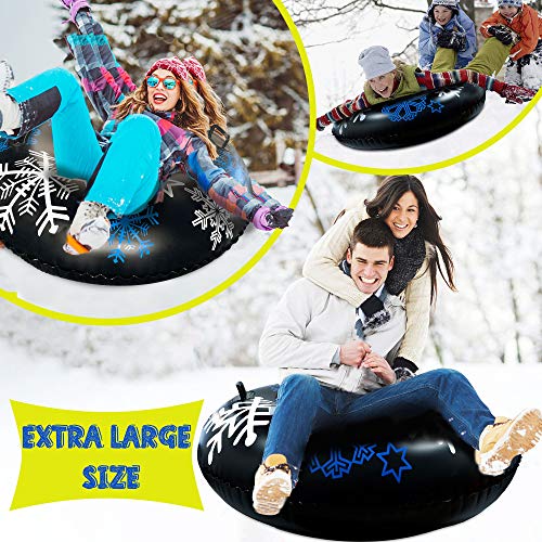 GUOOU Inflatable Snow Tube with Handles, Heavy Duty Snow Sled, Snow Tire, River Tube, Water Float, Sledding Float, Snow Rider, Snow Racer, Snowboard for Winter Outdoor Fun - Thumbnail 7