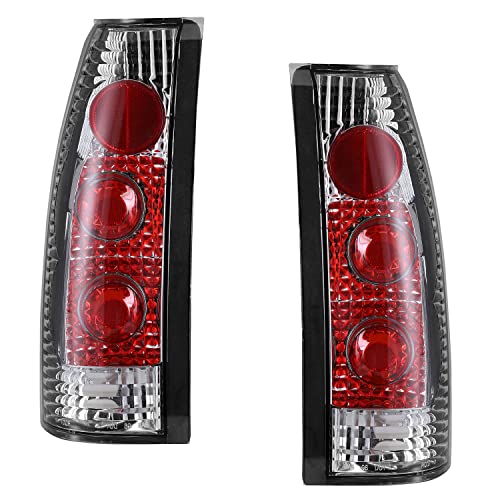 ROXX Tail Light Replacement Fit for 1988-2000 Chevy/GMC/for Cadillac Escalade C/K/Suburban/Blazer/Tahoe 1500/2500/ 3500 1500/2500 Driver & Passenger Side (Chrome/Clear lens)
