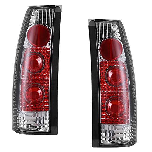 chrome tail light cover escalade - ROXX Tail Light Replacement Fit for 1988 -2000 Chevy/ GMC/Cadillac Escalade C/K/Suburban/ Blazer/Tahoe 1500/ 2500/ 3500 1500/2500 Driver & Passenger Side (Chrome/Clear lens)