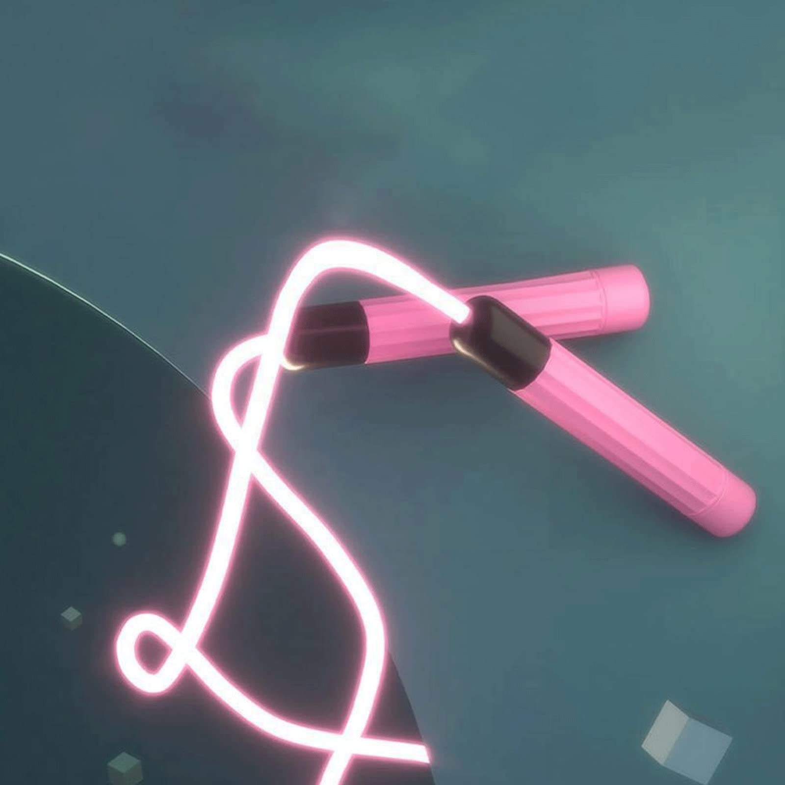 XIANGFATS Cuerda Saltar Nuevo Cable óptico Cordera de luz Nocturna Luminosa sin omitir Saltar batería para Adultos Ajustable (Color : Pink)