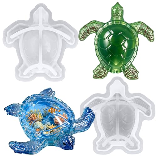 ZQYSING Sea Turtle Resin Molds 2 Pack Animal Resin Molds 3D Turtle Silicone Molds for DIY Craft Candle Soap Making Home Decor Birthday & Handmade Gift
