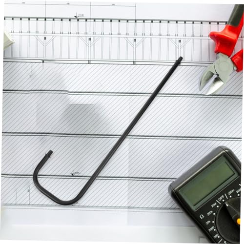 Image of Minimalist Curved Lamp Stem for Desk Lighting Fixture Black Threaded Lamp Stem
