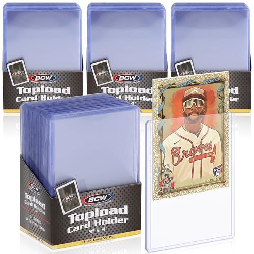 BCW 59 PT Thick Card Top Loaders | Protective Thick Toploaders for Trading Cards Up to 59PT | Rigid Card Toploader for Memorabilia & Collectibles | 100 Pack
