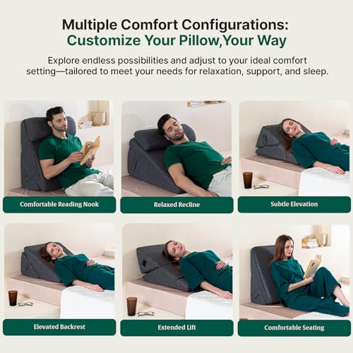 The White Willow Wedge Pillow Memory Foam & HR Foam, Wedge Pillow for Back Support Acid Reflux,Wedge Cushion for Sitting,Leg Pillow,Adjustable... - Image 6