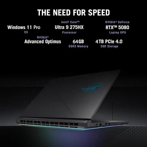 ROG Strix G18 18" 2.5K 240Hz Gaming Laptop, NVIDIA GeForce RTX 5080 16GB DDR7, Intel Ultra 9 275HX (fino a 5,4 GHz), 64 GB DDR5 RAM, 4 TB SSD, Wi-Fi 7, KB retroilluminato, Windows 11 Pro, con MS - Notebook - Immagine 1