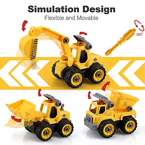 Toy Life Constructions Toys Vehicles Trucks Take Apart Toys Sandbox Toys Trucks Set Excavators Building Car Toys With Drills - Best Gifts Truck Toys For Boys Kids Toddlers 3 4 5 6 7 8 Years Old #TOP1