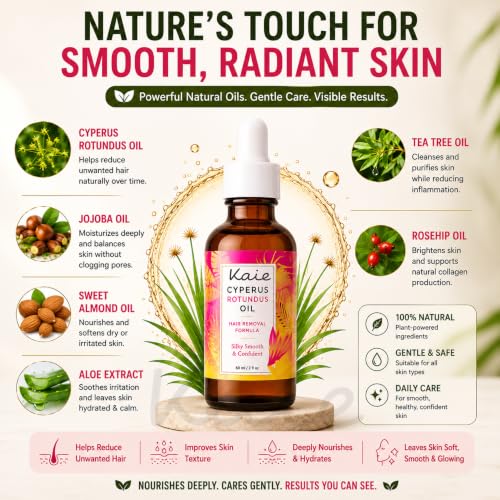 Image of Cyperus Rotundus Oil Hair Removal Spray for Women & Men | Cyprus Cypress Permanent Hair Reduction Oil for Face, Arms, Legs & Body | Lightweight & Non-Sticky | Suitable for Face & Body | Pack of 1