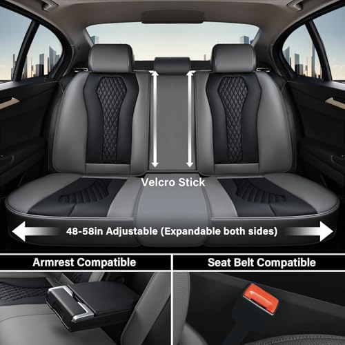 Image of Coverado Car Seat Covers Full Set, Black Seat Covers, Automotive Car Seat Cover, Car Seat Cushion, Car Seat Covers Front Seats Back Seat Covers, Car Seat Protector Universal Fit Most Cars