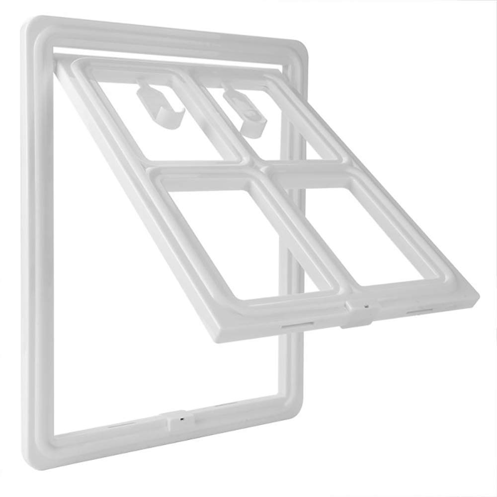 Puerta para Gatos Gatera Mascotas Puerta para Gato Corredera Mosquitera Giratoria Puerta De Pantalla para Mascotas Puerta Magnética Automática para Perros para Perros,Cachorros,Gatos,Blanco,L