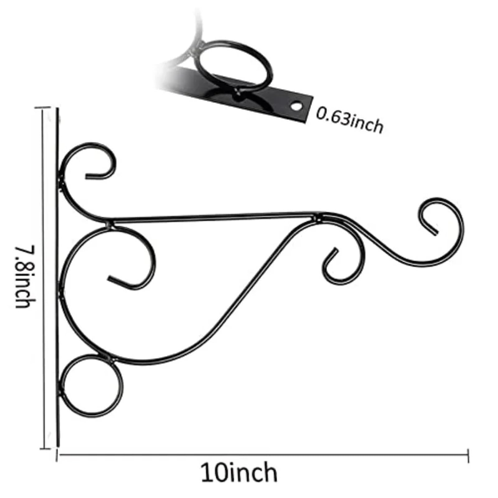 4 supporti for piante sospese, ganci for da parete in metallo con viti in ferro for mangiatoie for uccelli, lanterne e campanelli eolici Per Vasi Sospesi