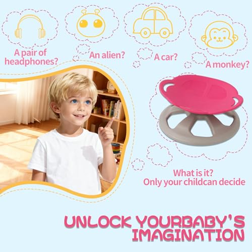 Image of BABAMU Spinning Chair for Autistic Kids, Sensory Swivel Chair, 220LBS Weight Capacity, Autism Sensory Products, Autism Toys, Sensory Toy (Pink, Handle)