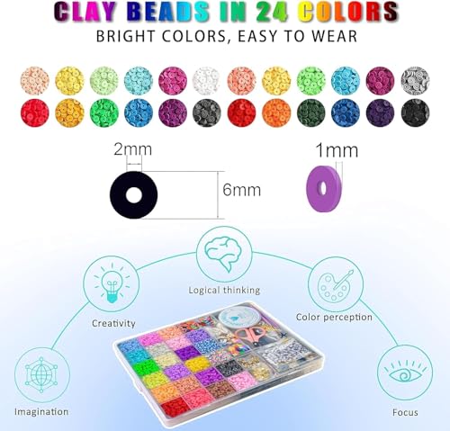 Image of DARK MAGISTER Kids Bracelet Making Kit with Colorful Beads, Rubber Bands, Charms and Tools - DIY Jewelry Craft Box for Children (Charms & Beads Set)