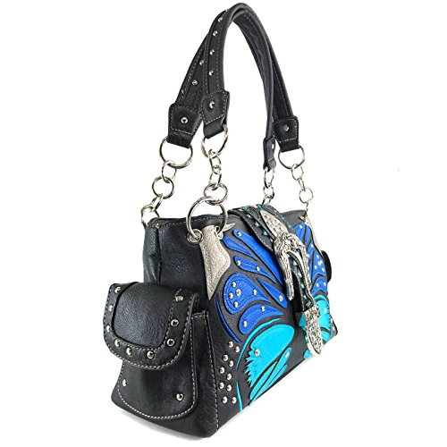Zelris Buckle Abstract Butterfly Artwork Women Conceal Carry Shoulder Handbag2