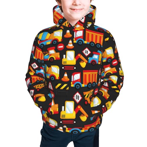 Construction Truck Kid Hoodies Boys Sweatshirts Girls Pullover with Pocket3