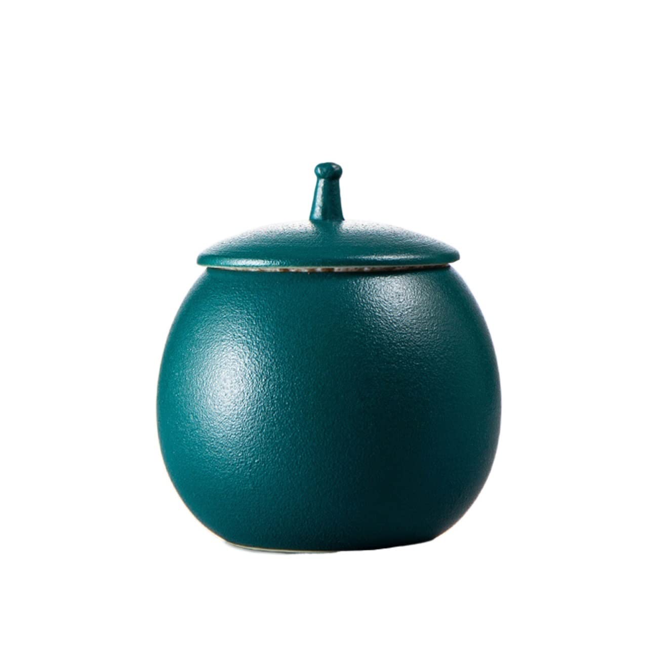 ZengL263NgS tea canister Mini Portable Porcelain Tea Canister for Loose, Matte ceramic Caddy with Sealed lid, 210 ML Kitchen Organisation(Green)