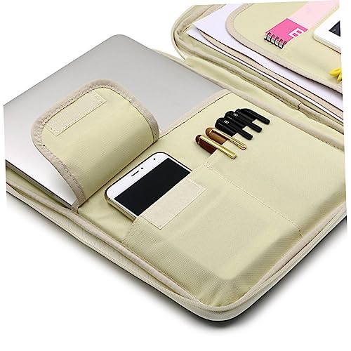 jojofuny Multi Functional Document Bag Portfolio Organizer for Business Travel Portable Zipper Briefcase for Men Women for Office Outdoor Use Black3