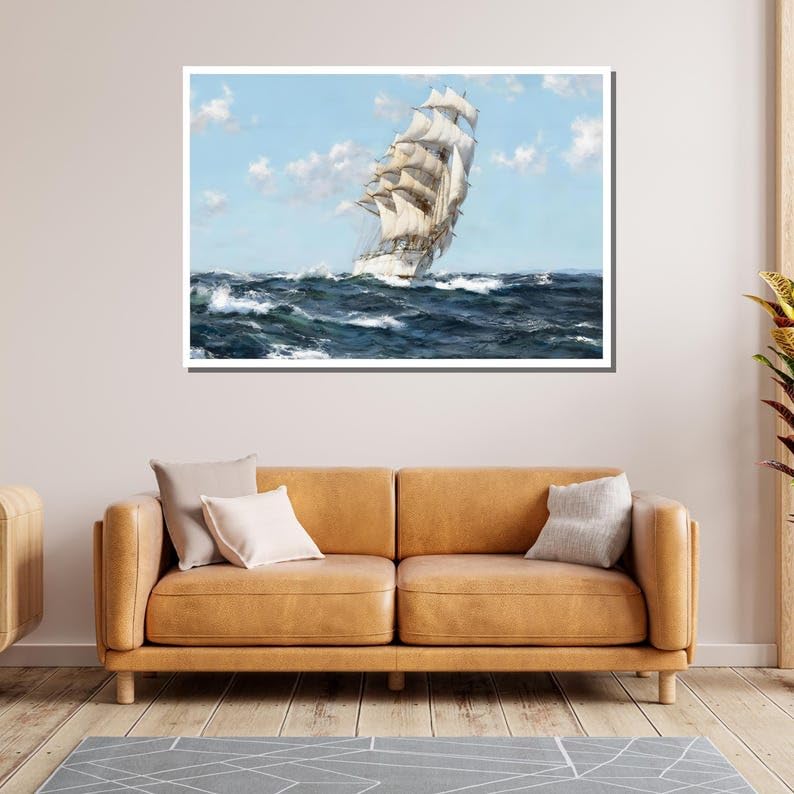 Voilier art mural grand format pour masquer mur vide - 3