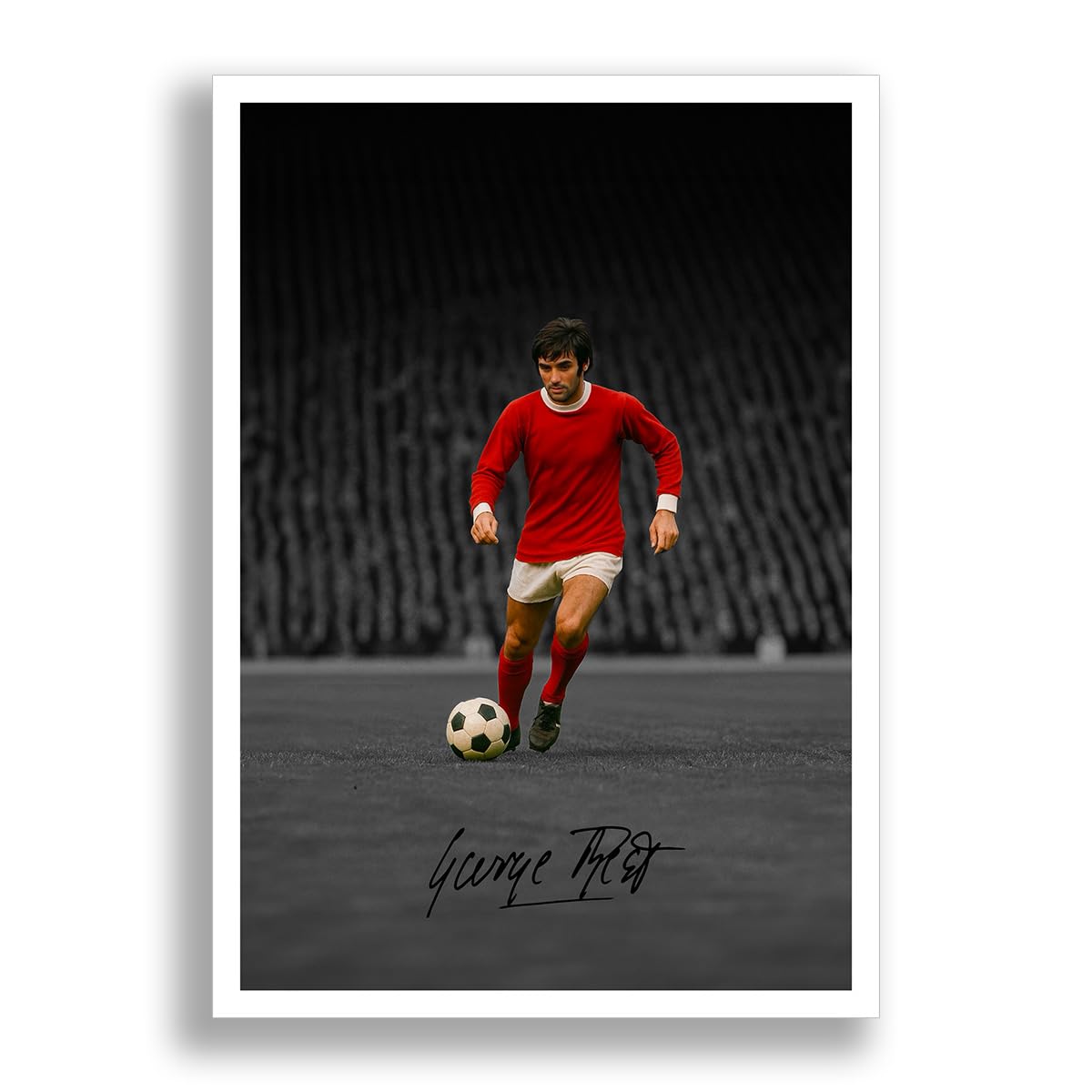 Manchester United Legends Cristiano Ronaldo David Beckham Eric Cantona George Best Signed Photo Poster Print Autograph Memorabilia Gift Man U Famous Number 7's (Best A4 Poster Only)