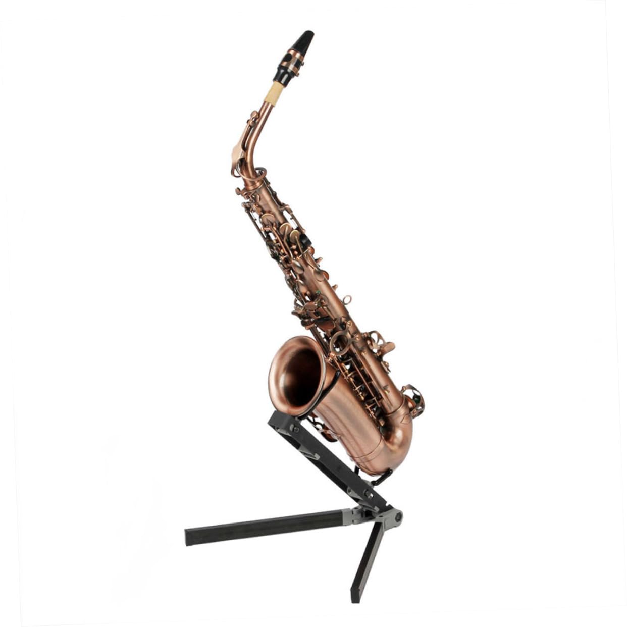 ibasenice Tenor Sax Holder Compact Saxophone Stand Folding Design Anti-slip Base for Alto Tenor Saxophones