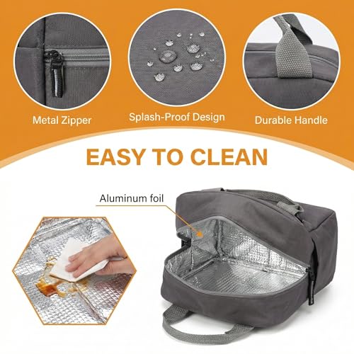Image of Wooum 7.5L Thermal Insulated Lunch Bag for Office Men Women Large Tiffin Bag with Bottle Holder Food Bag Insulated Lunch Box Carry Bag